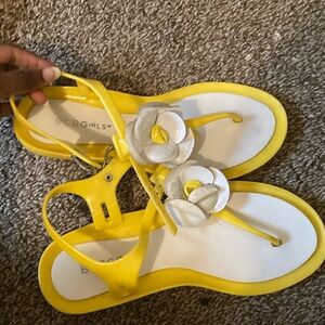 Yellow flower sandals
